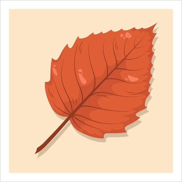 Herbstblatt Isoliert Auf Gelbem Hintergrund Buntes Rotes Braunes Birken Linden — Stockvektor