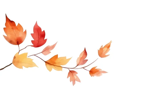 Ernte Herbst Zweig Auf Weißem Hintergrund Aquarell Illustration Mit Speicherort — Stockvektor