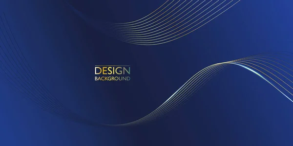 抽象的な高級ゴールドブルーウェーブテンプレートデザイン 現代的なスタイルのグラフィック プレゼンテーション バナー カバー ウェブ フライヤー カード ポスター テクスチャ — ストックベクタ