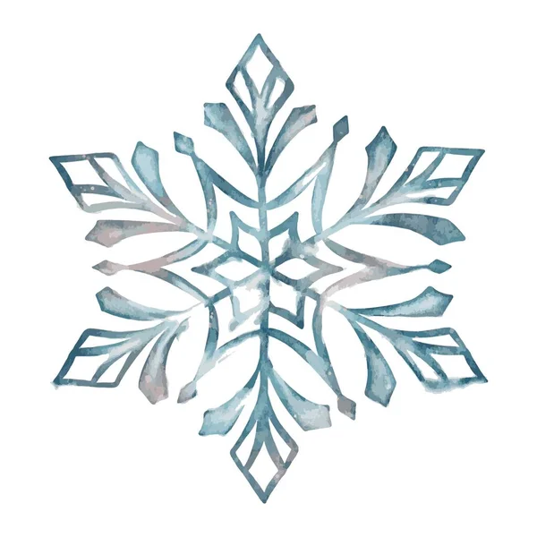 Copo Nieve Azul Artístico Dibujado Mano Con Textura Papel Acuarela — Vector de stock