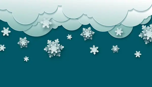 Χειμερινή Πώληση Πανό Κομμένο Χαρτί Νιφάδες Χιονιού Χριστουγεννιάτικο Σχέδιο Εικονογράφηση — Διανυσματικό Αρχείο