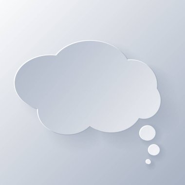 Kağıt kesiği Gri Konuşma Baloncukları. 3D Kağıt, poster ve el ilanları, sunum, web, sosyal medya, tasarım, pankart, çıkartma ve hikayeler için konuşma çerçevesi simgesini kesti