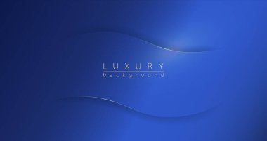 Soyut lüks mavi şablon tasarımı. Çağdaş asgari kağıt kesim arka planı. Sunum, pankart, kapak, web, el ilanı, kart, poster, duvar kağıdı, doku, slayt, sosyal medya için vektör.