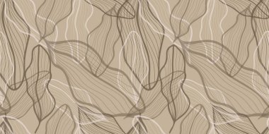 Elle çizilmiş yapraklar ve dallarla kusursuz desen. Duvar kağıdı, ambalaj kağıdı, tekstil ürünleri, baskı, web siteleri, arka plan, sosyal medya, blog, sunum ve tebrik kartları için mükemmel.