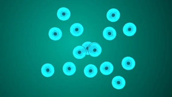 Çoklu Cyan Renk Biyolojisi Hücreleri — Stok fotoğraf