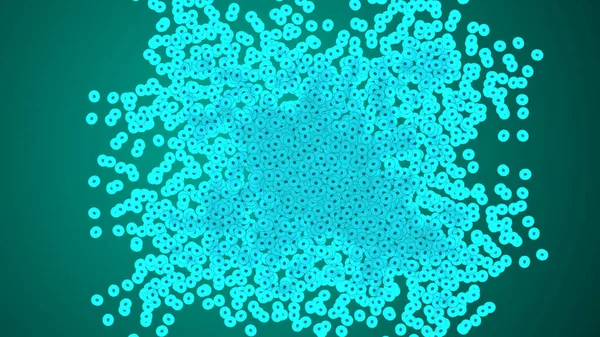Cluster Von Zellen Der Cyanfarbenbiologie Illustration — Stockfoto