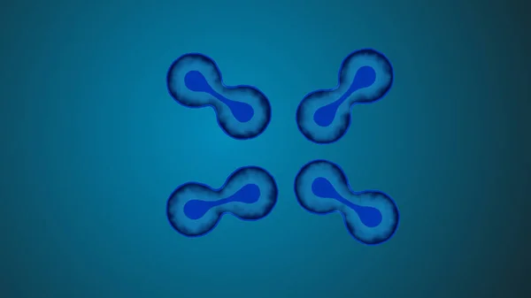 Illustrazione Più Celle Biologia Colori Blu Che Dividono — Foto Stock