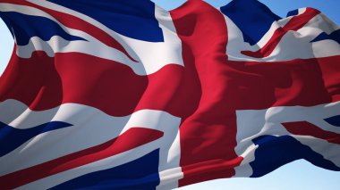 Birleşik Krallık bayrağı rüzgarda dalgalanıyor