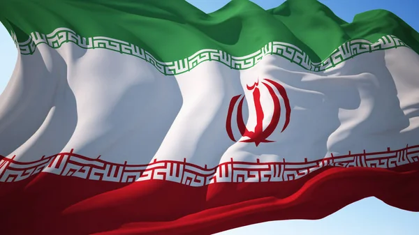 Stock image Iran flag waving in the wind