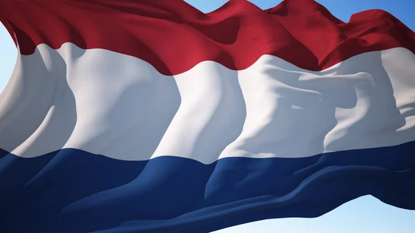Hollanda bayrağı rüzgarda dalgalanıyor
