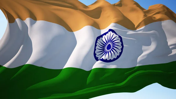 Bandera India Ondeando Viento Fotos De Stock Sin Royalties Gratis