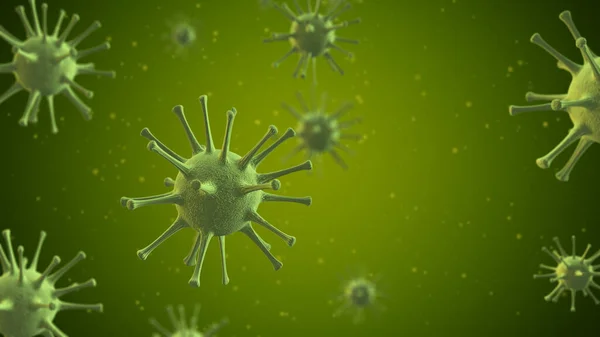 Green3D Spiky Virus Illustratie — Stockfoto