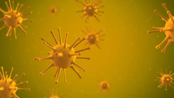 Gele Spiky Virus Illustratie — Stockfoto
