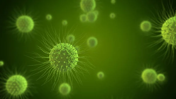 Illustratie Van Een Groene Spiky Viruscel — Stockfoto