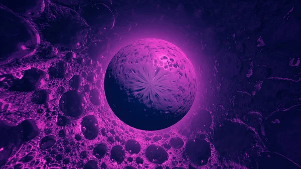 Gerçeküstü Pembe Küre Soyut 3D Sanatla Dönüştürüldü