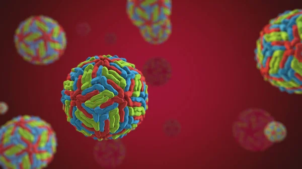 Moleculaire Structuur Van Het Denguevirus — Stockfoto