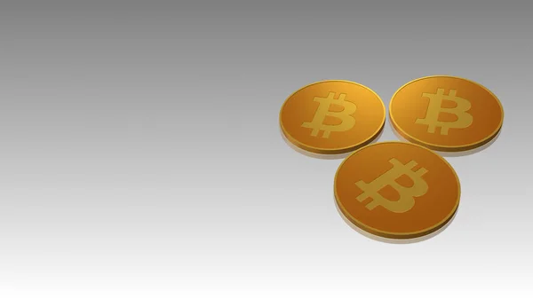 Stüdyo arka planına yerleştirilmiş altın Bitcoin 'i kapat