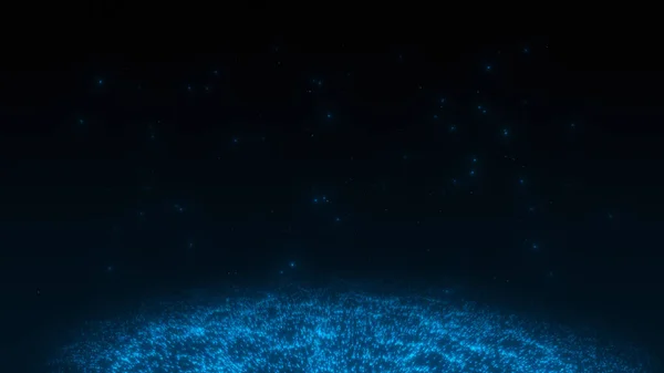 Partículas Polvo Estrellado Azul Abstracto Cayendo Cubriendo Suelo —  Fotos de Stock