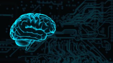Yüksek teknolojili bir arka planda, İnsan Aklının Kopyalama Alanıyla Geleceği Dijital Resmedilmesi