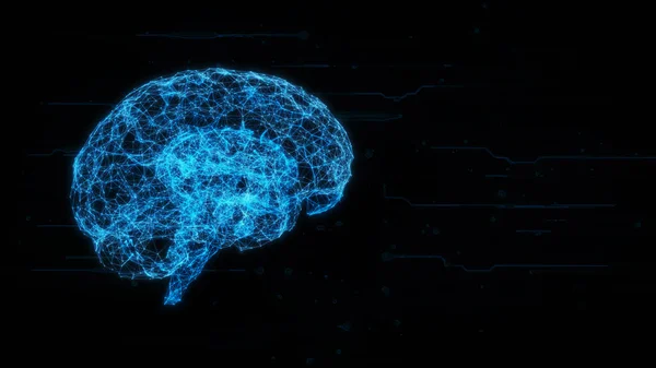 Ilustração Cérebro Plexo Com Copyspace Fundo Alta Tecnologia — Fotografia de Stock