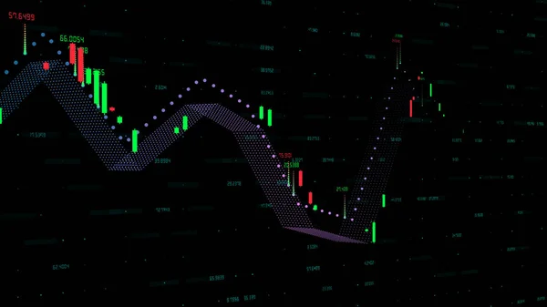 Visualizzazione Borsa Trading Investimenti Con Candelieri — Foto Stock