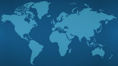 Izgara Desenli Düz Dünya Haritası 