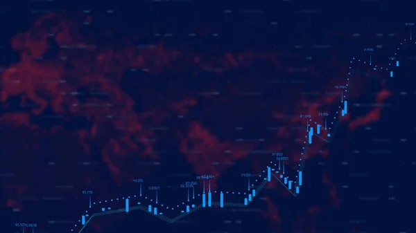 Trading Patterns Candlestick Charts World Map Background — Stock Photo, Image