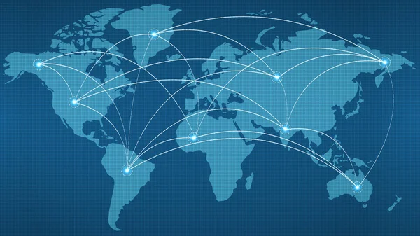 Conectando Mundo Mapa Fotografia De Stock