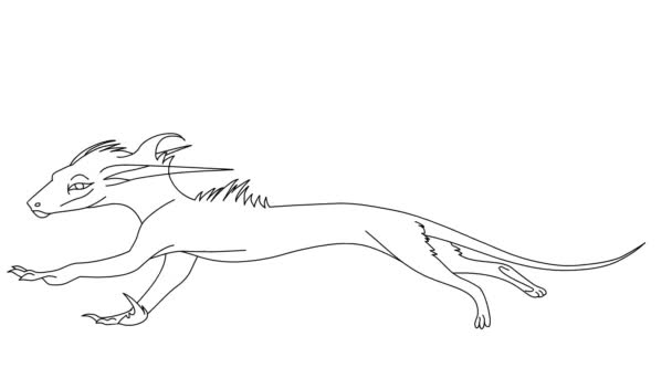 架空の動物キャラクターアニメーション 高速実行 白の隔離された背景に 無色の2D手描きアニメーション — ストック動画