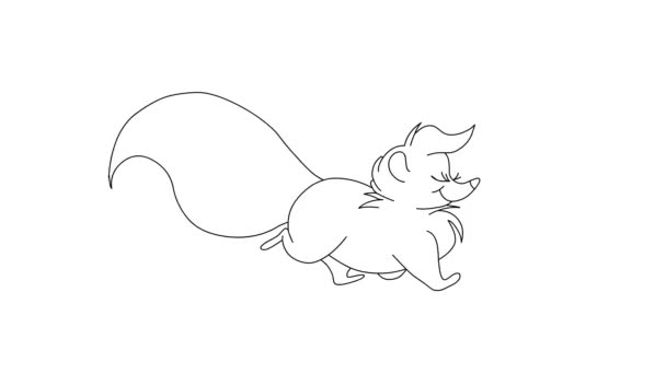 一个海豹游泳的动画 在一个白色孤立的背景 无色2D手绘动画 — 图库视频影像