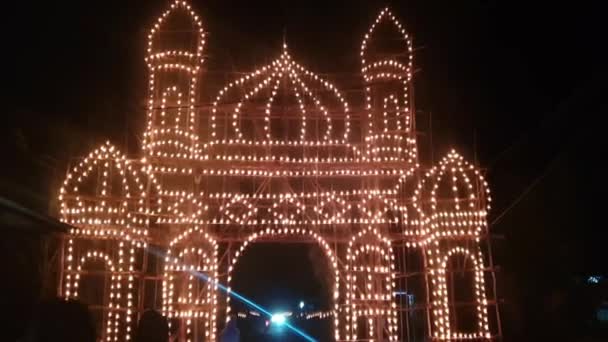 Night Ramadan Tour Oil Lamp Decoration Gate — стокове відео