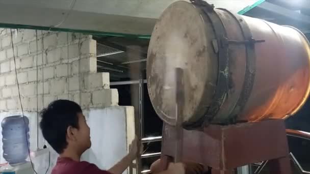 Muntok Indonesia March 2023 Child Beating Drum Mosque Village Belo — 비디오
