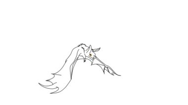 Yarasa Uçan Animasyon, Karikatür Karakteri Beyaz Arkaplanda İzole Edildi