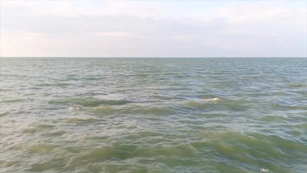 Slow Motion Natural Scenery Middle Ocean Calm Waves Muntok City — Stock Video