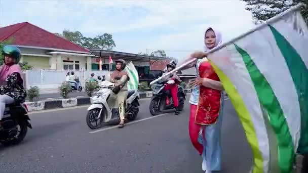 Muntok Indonésie Septembre 2023 Des Élèves Qui Agissent Comme Gardes — Video