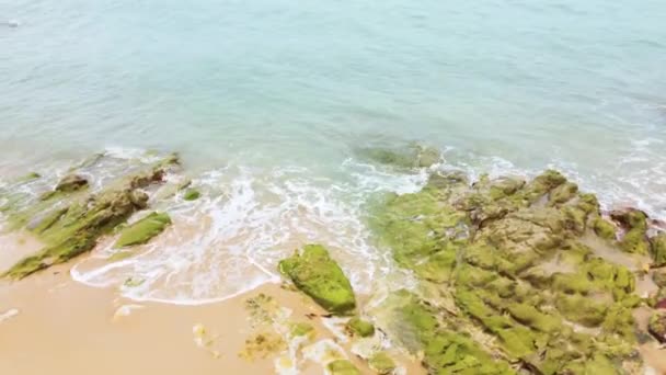 Přírodní Pohled Tanjung Anda Beach Vlnami Roztahy Skal Rotující Pohled — Stock video