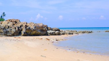 Tanjung Kalian Yazın Doğal Tropikal Sahiller ve Büyük Kayalıklar Panoraması