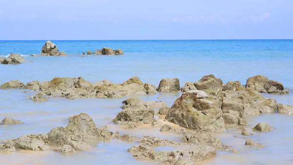 Natural View Of Natural Rocks On The Surface Of Tropical Sea Water In Summer, Tanjung Kalian, Indonesia