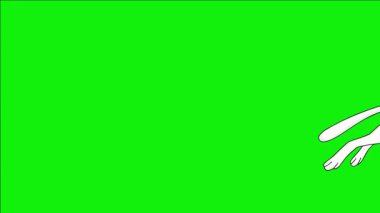 Parlak yeşil ekranda koşan beyaz bir kedinin 2D animasyonu. Animasyon görüntüleri kedinin zarif hareketlerini, güçlü adımlarını ve kaslı vücut şeklini gösteriyor..