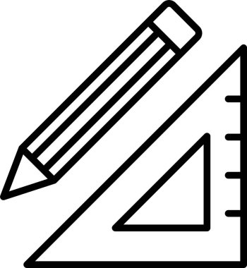 Kalem ve Cetvel Simgesi Sanatı