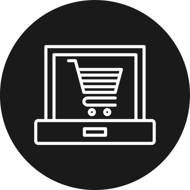 çevrimiçi alışveriş simgesi vektör illüstrasyonu