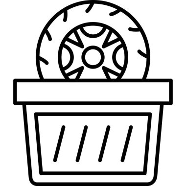 Araba lastiği simgesi. Anahat araba lastiği vektör simgesi beyaz arka plan üzerinde izole web tasarımı için