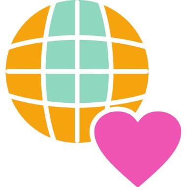 Kalp. Web simgesi basit illüstrasyon