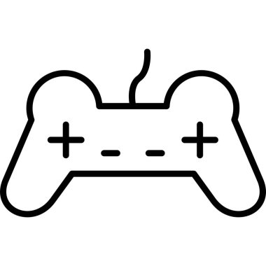 oyun konsolu simgesi. Beyaz arkaplanda izole edilmiş web tasarımı için joystick vektör simgesi taslağı