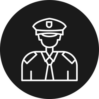 Basit dizaynda polis çizgisi simgesi