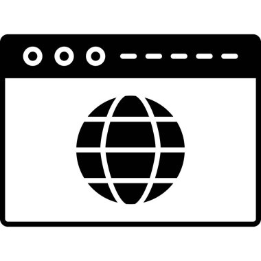 Tarayıcı tarayıcı dünya simgesi katı biçiminde