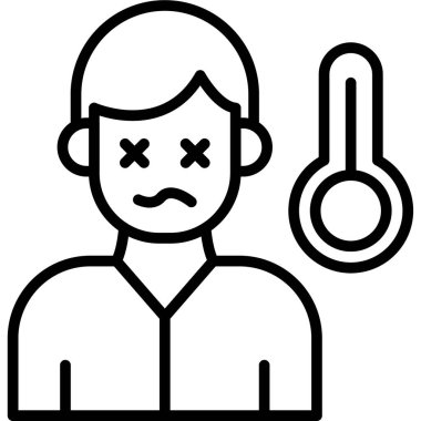 bir termometre ile hasta adamı