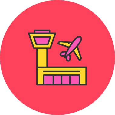 Havaalanı simgesinin vektör illüstrasyonu