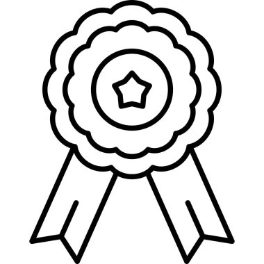 Madalya ödülü ikonu. Beyaz arkaplanda izole edilmiş web tasarımı için ödül vektör simgesi