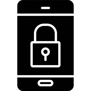 mobil güvenlik simgesi vektör illüstrasyonu
